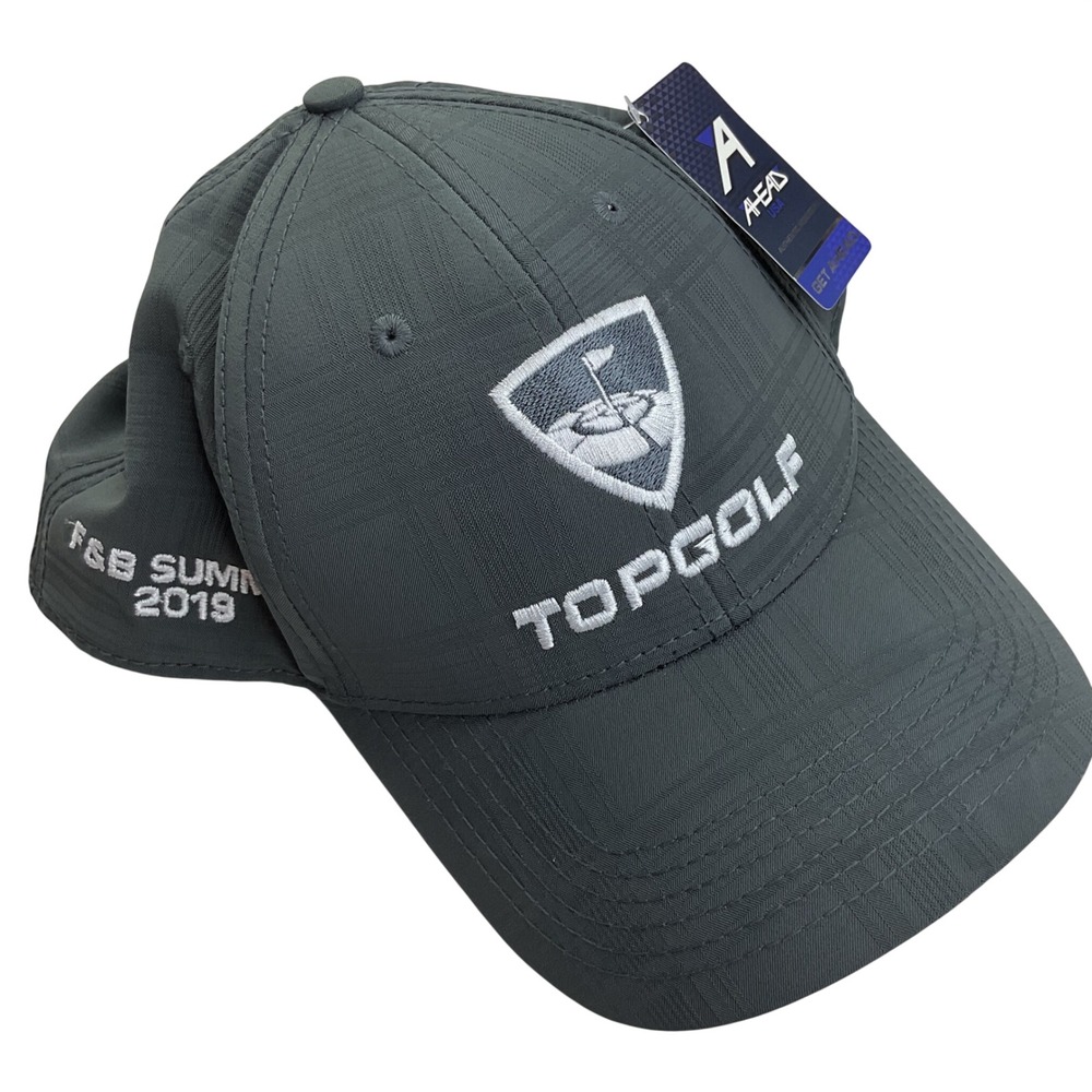 Topgolf hat Ahead Performance Mens Gray Adjustable UPF 30+ Golf Cap NWT
